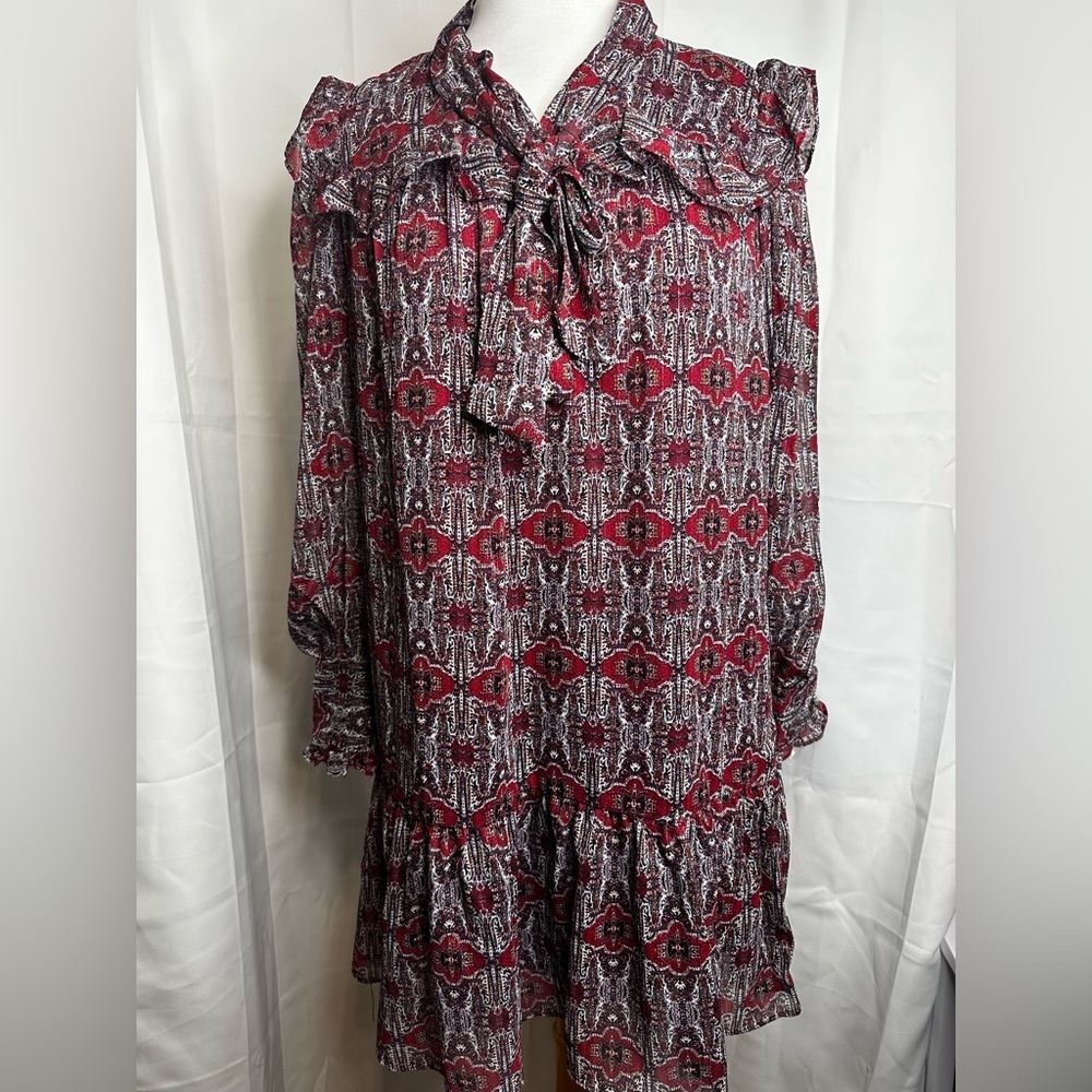 Julia Jordan maroon design ruffle dress size 2 nwt